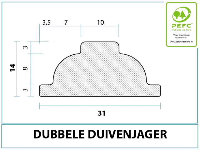 detailtekening dubbele duivenjager